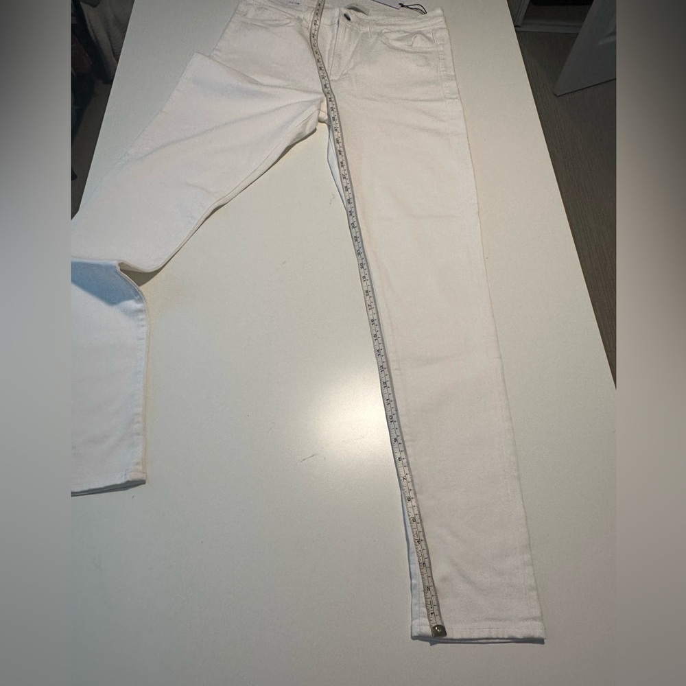 the twiggy tall mid rise skinny 7 for all mankind white jeans size 32 - Picture 5 of 10